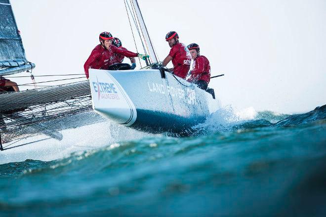 Land Rover BAR Academy took to the Muscat stadium for the final day of racing in the Omani capital. - Extreme Sailing Series © Lloyd Images http://lloydimagesgallery.photoshelter.com/